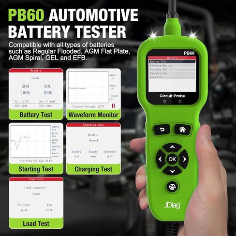JDIAG Power Circuit Probe Tester 8V-32V DC PB10 Circuit Tester Component Activation Short Circuit Finder Continuity Tester Voltage Tester Trailer Lights Grounding Test Jumper Function in Saudi Arabia