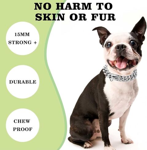 Stainless Steel Silver Gold Dog Collars with Safety Buckle Lock,18K Cuban Link Chain Training Collar,15MM Strong Dog Necklace Heavy Duty Chew Proof for Small Medium Large Dog in Saudi Arabia