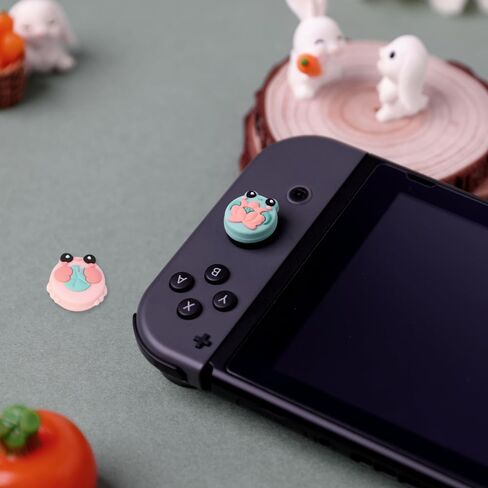 PERFECTSIGHT Switch Thumb Grips, Cute Joystick Caps for Nintendo Switch, 4 PCS Thumbstick Cover for Switch Lite, Switch OLED, Analog Stick Button Cover for NS Joycon Controller (Black Z Eyes) in Kuwait