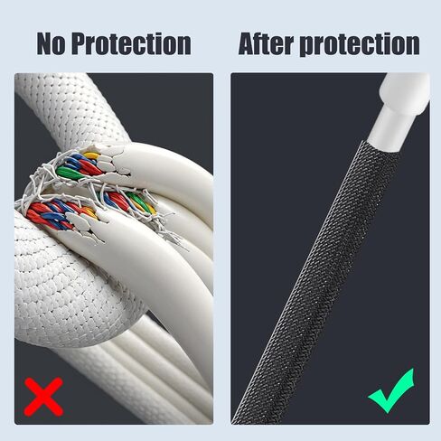 49FT-3/10 inch Starlink & Mini Cable Protector, Split Sleeve Wire Loom Tubing with Stringing Tool - Abrasion-Resistant Sleeving for Wear Protection, Extend Cable Life - White in Kuwait
