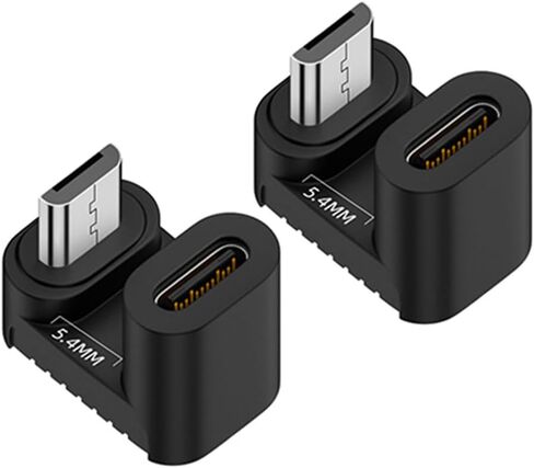 4Packs Micro USB 2.0 Connector Micro USB Male to USB C Female 90/180 Degree Angled Connector Adapter for Charging or Data Transfer,(5V2A) 10W 480Mbps in Kuwait
