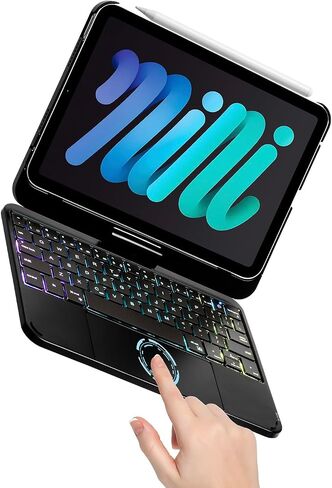Bluetooth Keyboard Case for iPad Mini 4&5, iPad Keyboard Case with 125 Degree Swivel Rotating Stand, Ultra-Slim,Shockproof Protection, Auto Sleep/Wake Feature(iPad Mini 4/5 Black) in Kuwait