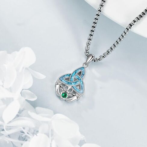 Italian Horn Necklace Sterling Silver Italian Horn Turquoise Pendant Necklace Italian Horn Jewelry Gifts for Women Men in Kuwait