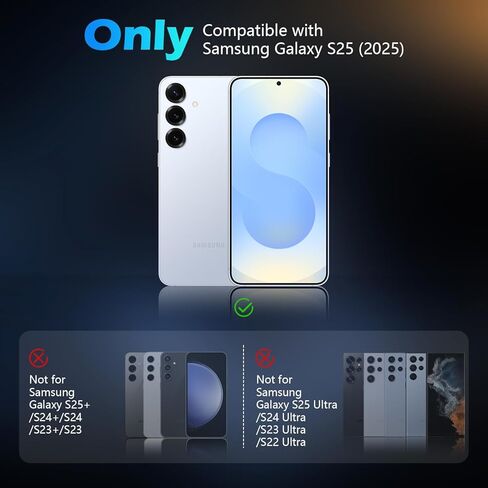 imluckies 3 Packs for 6.2" Samsung Galaxy S25 Camera Lens Protector Tempered Glass, 9H Anti-Scratch & HD Clear, Easy to Install Case-Friendly for S 25 [Not for S25+], Black in Kuwait