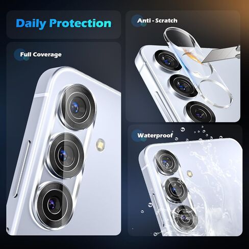 imluckies 3 Packs for 6.2" Samsung Galaxy S25 Camera Lens Protector Tempered Glass, 9H Anti-Scratch & HD Clear, Easy to Install Case-Friendly for S 25 [Not for S25+], Black in Kuwait