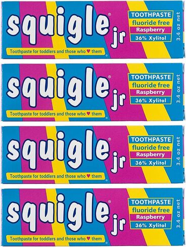 Squigle Jr Toothpaste (for Infants, Toddlers), Travel Toothpaste, Prevents Cavities, Canker Sores, Chapped Lips. Soothes, Protects Dry Mouths. Stops Tooth Sensitivity, No SLS - 2 Pack in Kuwait