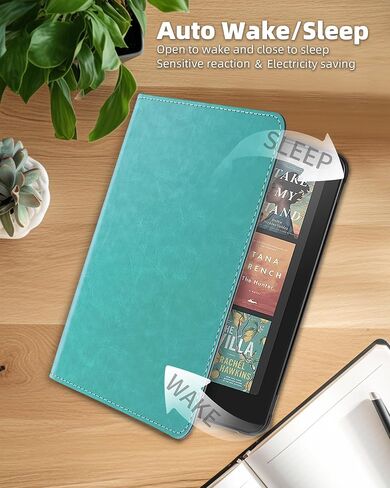 WALNEW Case for 7" Kindle Paperwhite 12th Gen 2024 & Kindle Colorsoft Signature Edition (7"), PU Leather Stand Cover - Ideal for Lying-Down Reading, with Hand Strap, Card Slot, Auto Wake/Sleep in Kuwait