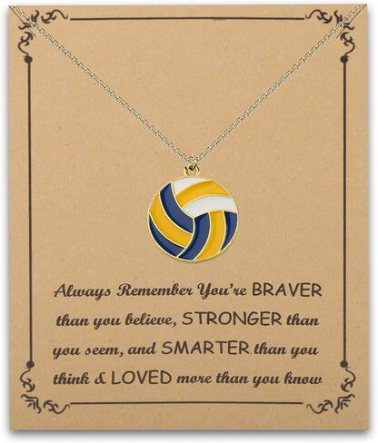 FUSTMW Volleyball Gifts Necklace Volleyball Player Gifts Volleyball Charm Necklace Volleyball Coach gifts for Volleyball Team Lover in Saudi Arabia