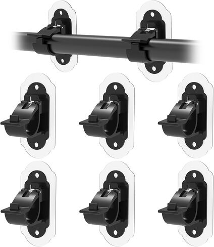 No Drill Needed Curtain Rod Holders, Self Adhesive Rod Brackets, Multipurpose Stick on Curtain Rod Holder，Curtain Rod Hooks，nailless Curtain Rod Holders，for Bathroom Motor Home Kitchen ETS（4pcs Gold） in Saudi Arabia