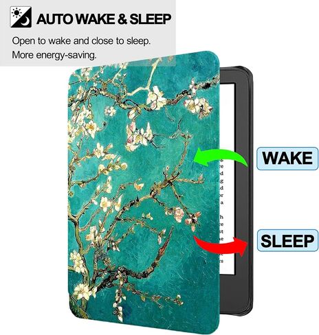 Plobors Case for Kindle 6" Display E-Reader (11th Generation, 2024 Release), Soft PU Leather Cover with Auto Wake/Sleep, Not Compatible with LG 6 inch Cellphone (Black) in Kuwait