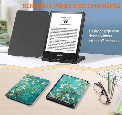 Plobors Case for Kindle 6" Display E-Reader (11th Generation, 2024 Release), Soft PU Leather Cover with Auto Wake/Sleep, Not Compatible with LG 6 inch Cellphone (Black) in Kuwait
