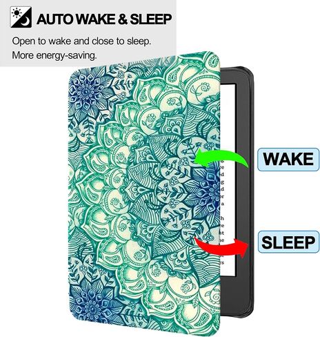 Plobors Case for Kindle 6" Display E-Reader (11th Generation, 2024 Release), Soft PU Leather Cover with Auto Wake/Sleep, Not Compatible with LG 6 inch Cellphone (Black) in Kuwait