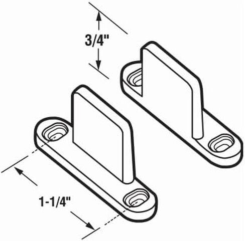 Prime-Line N 6559 White Plastic, Sliding Panel Door Bottom Guides (Single Pack) in Saudi Arabia