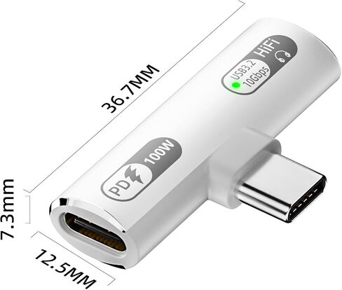 USB C Splitter مع شحن سريع 100 واط ، Dual USB C سماعة رأس وشفار الشاحن Dongle لسلسلة iPhone 16/15 ، iPad ، MacBook ، Galaxy S24/S23 والمزيد (رمادي) in Kuwait