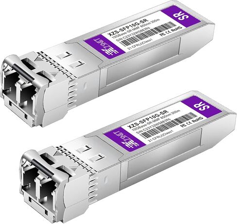 10GBASE-SR SFP+ Transceiver, 10G SFP+ to LC Multimode Fiber Module Compatible with Cisco SFP-10G-SR, Ubiquiti UniFi UF-MM-10G, Mikrotik S+85DLC03D, Meraki, Netgear, D-Link and More, 1 Pack in Kuwait
