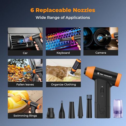 K & F Concept 14 في 1 منفضة الهواء المضغوطة ، قابلة للتعديل قابلة للتعديل 150000 دورة في الدقيقة ، منفاخ الهواء الكهربائي القابل للتعديل والمحمولة للسيارة النظيفة العميقة للوحة المفاتيح- استبدال علب الهواء المضغوطة in Kuwait