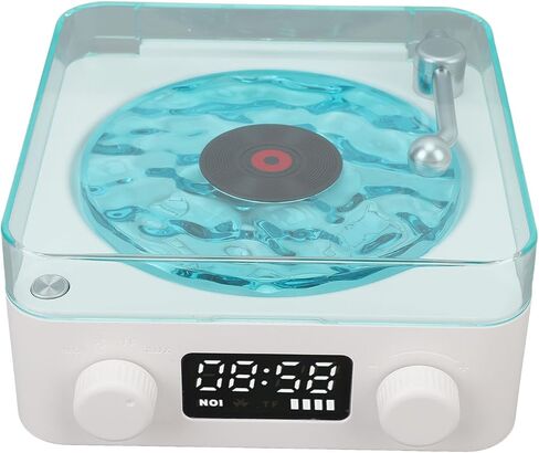 Bewinner Waves Vintage Record Player Bluetooth Speaker, The Waves Player with Night Light and Time Display, 4 Modes Portable Turntable Stereo Speaker for Bedroom Office Party (Roseate) in Kuwait
