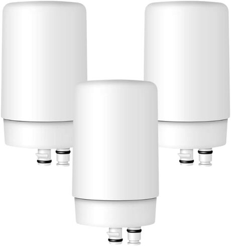 AQUA CREST Faucet Filter Replacement, Replacement for Brita® Faucet Filter, Brita® 36311 On Tap Water Filtration System, Brita® FR-200, FF-100 Replacement Filter, White (Pack of 4) in Kuwait