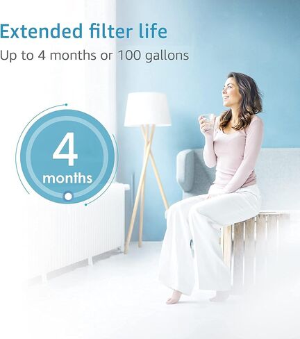 AQUA CREST Faucet Filter Replacement, Replacement for Brita® Faucet Filter, Brita® 36311 On Tap Water Filtration System, Brita® FR-200, FF-100 Replacement Filter, White (Pack of 4) in Kuwait