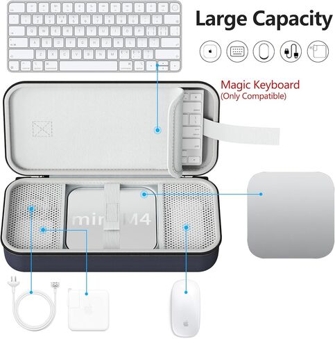 Carry Case Compatible with Apple 2024 Mac Mini M4 /M4 Pro,Portable Mac Mini M4 Travel Carrying Case, Protective Hard Shell for Holds Magic Keyboard/Magic Mouse/Accessories (Grey) in Kuwait