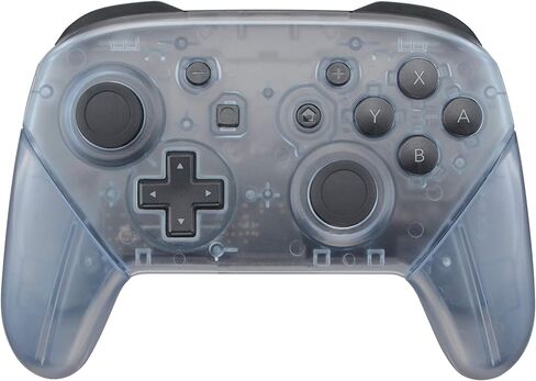 eXtremeRate Transparent Clear Red Faceplate Backplate Handles for Nintendo Switch Pro Controller, DIY Replacement Grip Housing Shell Cover for Nintendo Switch Pro - Controller NOT Included in Kuwait