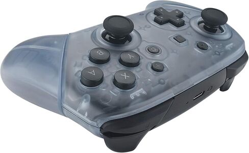 eXtremeRate Transparent Clear Red Faceplate Backplate Handles for Nintendo Switch Pro Controller, DIY Replacement Grip Housing Shell Cover for Nintendo Switch Pro - Controller NOT Included in Kuwait