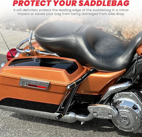 دعامة شريط التصادم لحقيبة السرج لدراجة Harley Davidson Touring Street Glide Road Glide Road King Electra Glide Ultra Limited CVO اللامعة باللون الأسود اللامع فوق حقيبة السرج للحماية من التصادم 2009-2024 in Kuwait