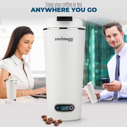 GO Heated Coffee Mug, Travel Mug, 13.5 OZ. Smart Mug, Battery Powered Heated Coffee Mug, Great for Coffee and Tea, Snap on Magnetic Charging Cord, New and Improved (Mint Green) in Kuwait