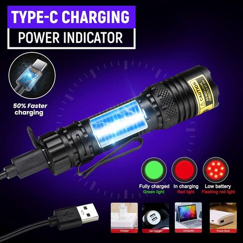 DARKDAWN UV Flashlight 395nm Black Light Mini USB Rechargeable Ultraviolet LED Blacklight Woods Lamp Powerful Fluorescent Portable Detector for Pet Urine Stains, Scorpions, Resin Curing in Kuwait