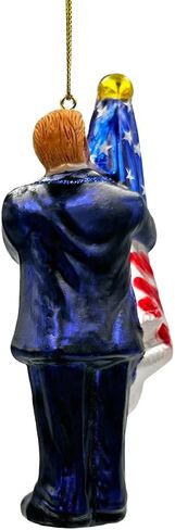 Exclusive Premium President Trump Glass Christmas Ornament, American Bald Eagle MAGA Tree Decor in Saudi Arabia