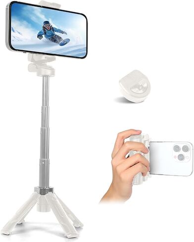 JC-25 Mini Selfie Stick Tripod, Floor-Standing Quadripod for Taking Photos, with Detachable Embedded Remote Control, 3-in-1 Travel Portable Pocket Tripod (Black) in Kuwait