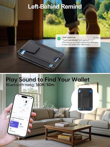 يعمل Topmade for Magsafe Wallet ، مع Apple Find My ، أقوى محفظة مغناطيسية لـ iPhone 16/15/14/13/12 ، لمحفظة iPhone مع حامل قابل للتعديل ، حامل بطاقات 9 ، حظر RFID ، أسود in Kuwait
