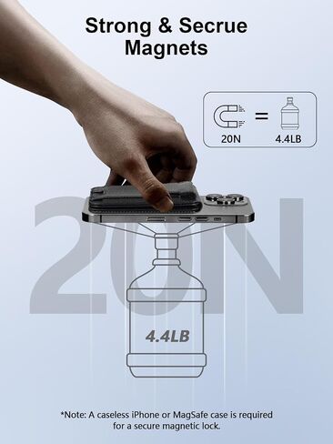 يعمل Topmade for Magsafe Wallet ، مع Apple Find My ، أقوى محفظة مغناطيسية لـ iPhone 16/15/14/13/12 ، لمحفظة iPhone مع حامل قابل للتعديل ، حامل بطاقات 9 ، حظر RFID ، أسود in Kuwait