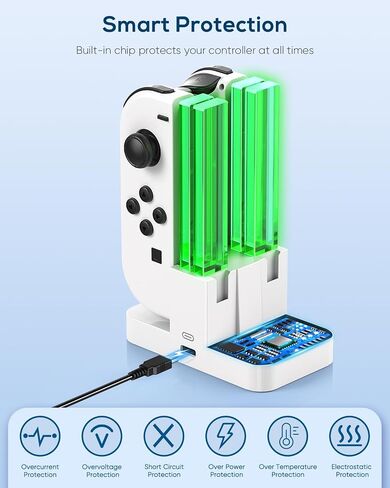 Charging Dock Replacement for Switch & Switch OLED for Joy Cons, Charging Station for Switch with a USB Type-C Charging Cord- Green in Kuwait