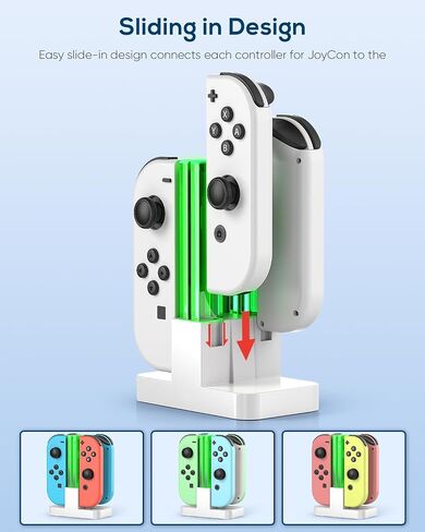 Charging Dock Replacement for Switch & Switch OLED for Joy Cons, Charging Station for Switch with a USB Type-C Charging Cord- Green in Kuwait