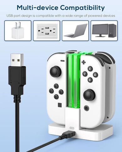 Charging Dock Replacement for Switch & Switch OLED for Joy Cons, Charging Station for Switch with a USB Type-C Charging Cord- Green in Kuwait