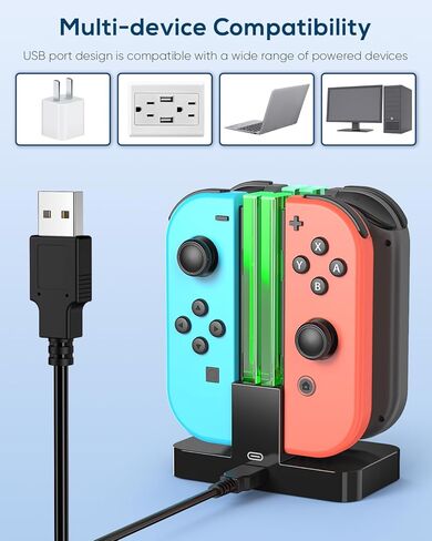 Charging Dock Replacement for Switch & Switch OLED for Joy Cons, Charging Station for Switch with a USB Type-C Charging Cord- Green in Kuwait