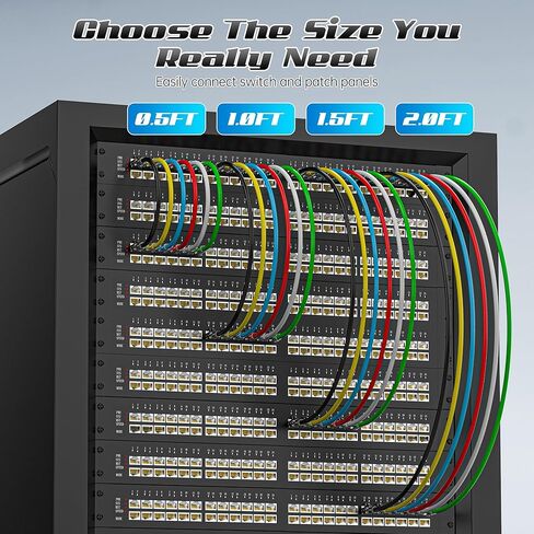 5 Feet Cat6 Patch Cable(24 Pack), Solid Pure Copper Patch Cord, Cat 6 Ethernet Cable, UTP Network, High Speed RJ45 Internet Cable, Compatible for Routers, Switches, PC, Servers, PS4/5, Xbox - Green in Kuwait