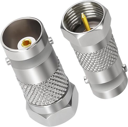 F to BNC Connector 2 Pack, BNC Male to F-Plug Female Coax Adapter Connector 75 Ohm, Coaxial Coax RG6, RG59 Adapter Coupler for CCTV Camera in Kuwait