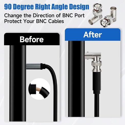 F to BNC Connector 2 Pack, BNC Male to F-Plug Female Coax Adapter Connector 75 Ohm, Coaxial Coax RG6, RG59 Adapter Coupler for CCTV Camera in Kuwait