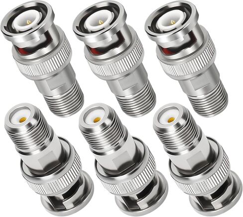 F to BNC Connector 2 Pack, BNC Male to F-Plug Female Coax Adapter Connector 75 Ohm, Coaxial Coax RG6, RG59 Adapter Coupler for CCTV Camera in Kuwait