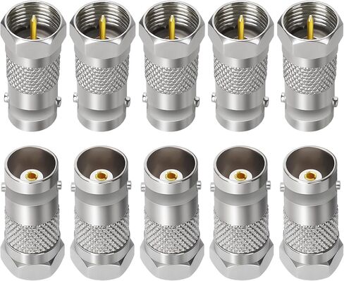 F to BNC Connector 2 Pack, BNC Male to F-Plug Female Coax Adapter Connector 75 Ohm, Coaxial Coax RG6, RG59 Adapter Coupler for CCTV Camera in Kuwait