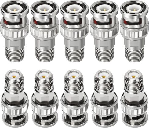 F to BNC Connector 2 Pack, BNC Male to F-Plug Female Coax Adapter Connector 75 Ohm, Coaxial Coax RG6, RG59 Adapter Coupler for CCTV Camera in Kuwait