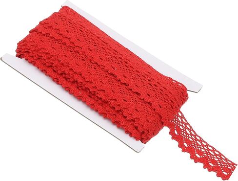 PATIKIL 20 Yards Lace Ribbon, 1 Inch Wide Wedding Lace Trim Ribbon Wrapping Sewing Crochet Ribbon for Floral DIY Crafts Sewing Birthday Party, Pink in Saudi Arabia