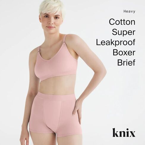 KNIX Cotton Super Leakproof Boxer Brief Underwear, Black, M in Saudi Arabia