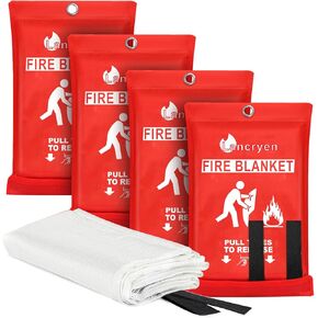 2025 Emergency Fire Blanket, Fire Extinguisher Blanket, Fire Suppression Blanket, Flame Retardant Blanket Fire Safety Blanket for Home, Kitchen, School, Grill, Car, Office, Warehouse(40" x40")