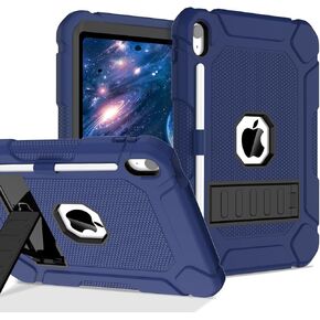 AVAWO Case for iPad 10th Generation 10.9 Inch 2022, Heavy Duty Military Grade Shockproof Rugged Protective Cover with Built-in Stand/Pencil Holder for i Pad 10 Gen, Navy Blue