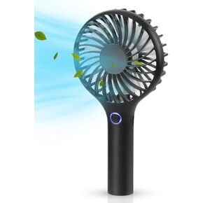 RJVW Portable Handheld Fan Mini Fan, Personal Hand Held Fan, USB Rechargeable Small Portable Fan, 3 Speeds Battery Operated Pocket Mini Fan, Powerful Makeup Eyelash Fan for Travel Beach Outdoor