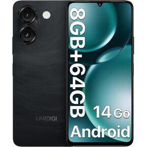 UMIDIGI G9A Unlocked Phone, Android 14 Go Cell Phone, 4G Dual SIM Card, 8GB+64GB/1TB Expand Octa-Core, 3.5mm Headphone Jack Phones 6.75" HD+Display AI Face Unlock Mobile Phones, 5000mAh, GPS(Green)