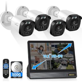 (Full HD 5MP Definition & 122° Ultra Wide-Angle) Wired Security Camera System with Monitor Outdoor Home Surveillance Cameras CCTV Camera Security System Outside Video Equipment Indoor